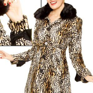 Rocksteady cheetah fur coat rockabilly pinup
